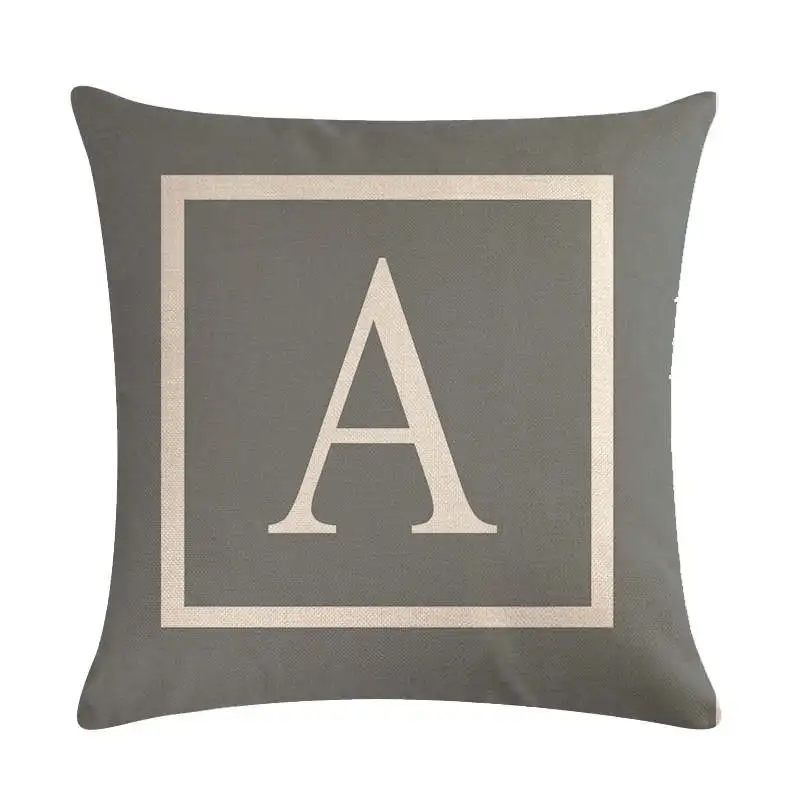 Текстура серый чехол для подушки с буквами 26 английские подушка крышка из льна