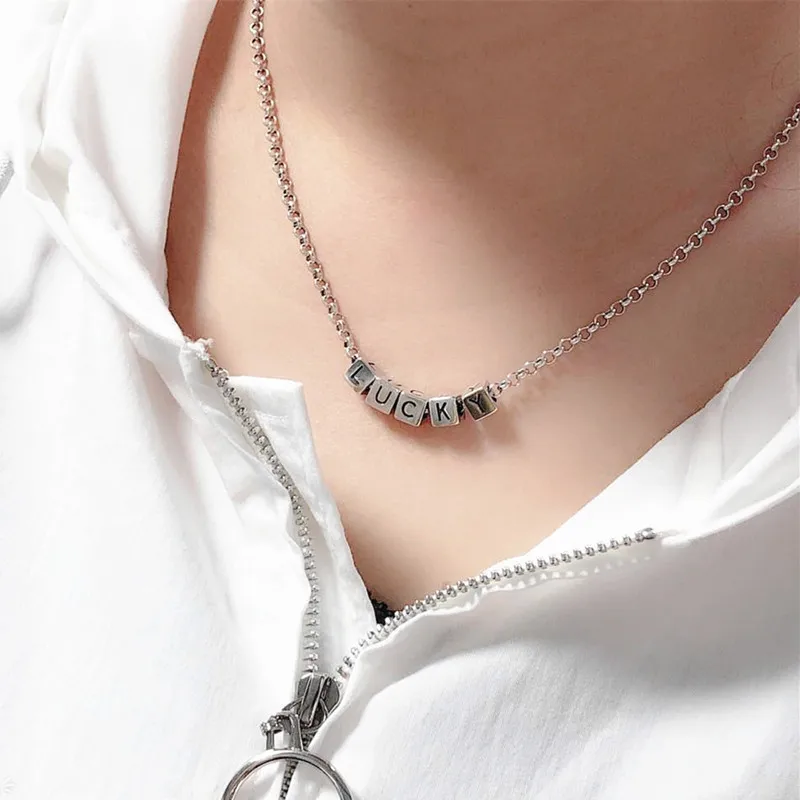 

VENTFILLE 925 Sterling Silver Necklace New Trendy Elegant Vintage Simple LUCKY Pendant Girl Party Jewelry Birthday Gifts