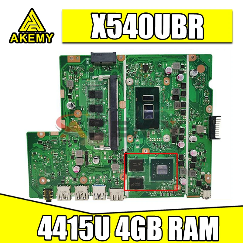 

Akemy X540UBR notebook motherboard For ASUS X540UV X540UB X540UBR laptop motherboard mainboard with 4415U CPU 4GB RAM 2GB GPU