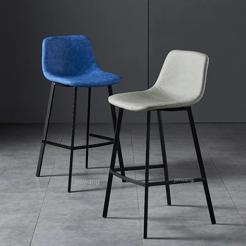 Скандинавский высокий барный стул из кованого железа металлическая спинка для