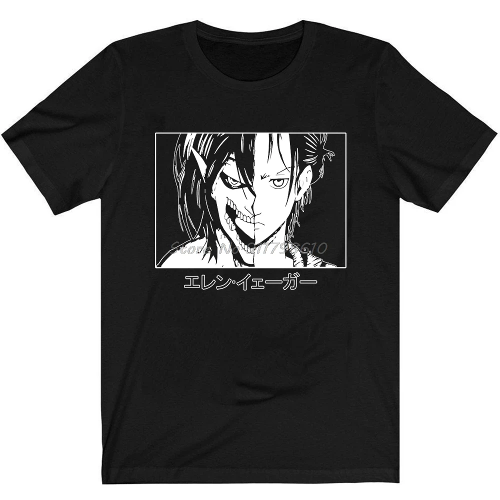 

Attack On Titan AOT T-Shirt Men Cotton T Shirt Anime Eren Jaeger Clothes Anime Tops Tees Harajuku Streetwear