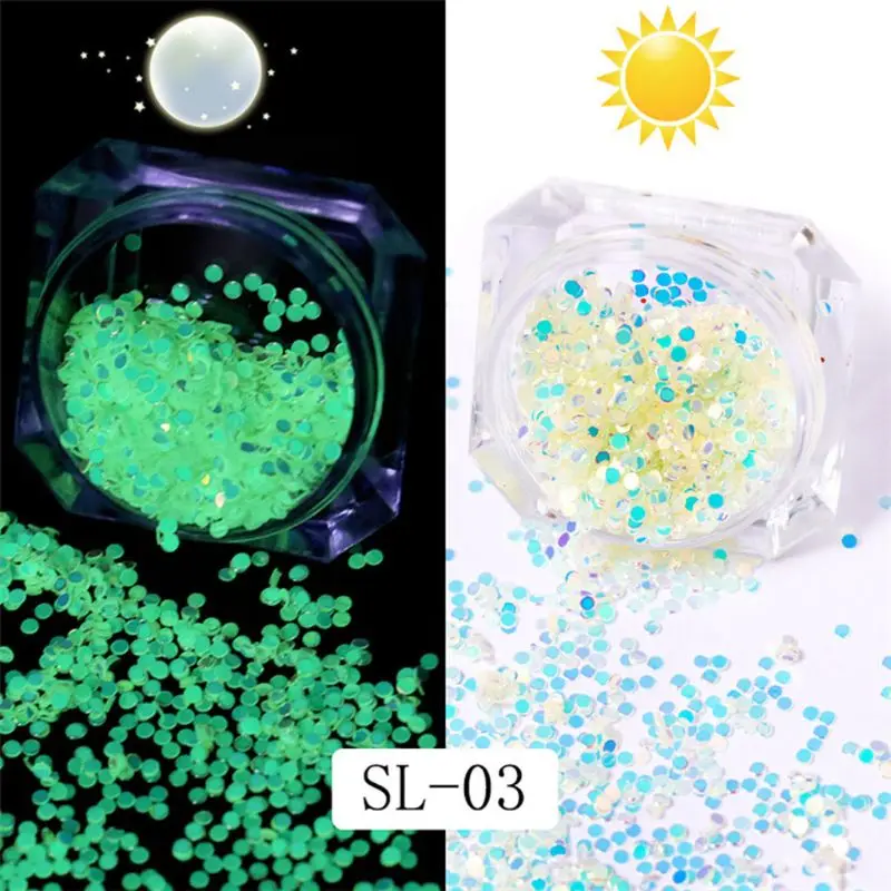 

6 Bottle Luminous Sequins Glow In the Dark Glitters Fluorescent Sequins Resin Jewelry Findings Nail Art Craft Tools