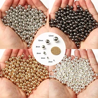 3 4 5 6 8 10 12mm blackgold metal plated ccb acrylic round seed loose spacer beads supplies for diy jewelry making