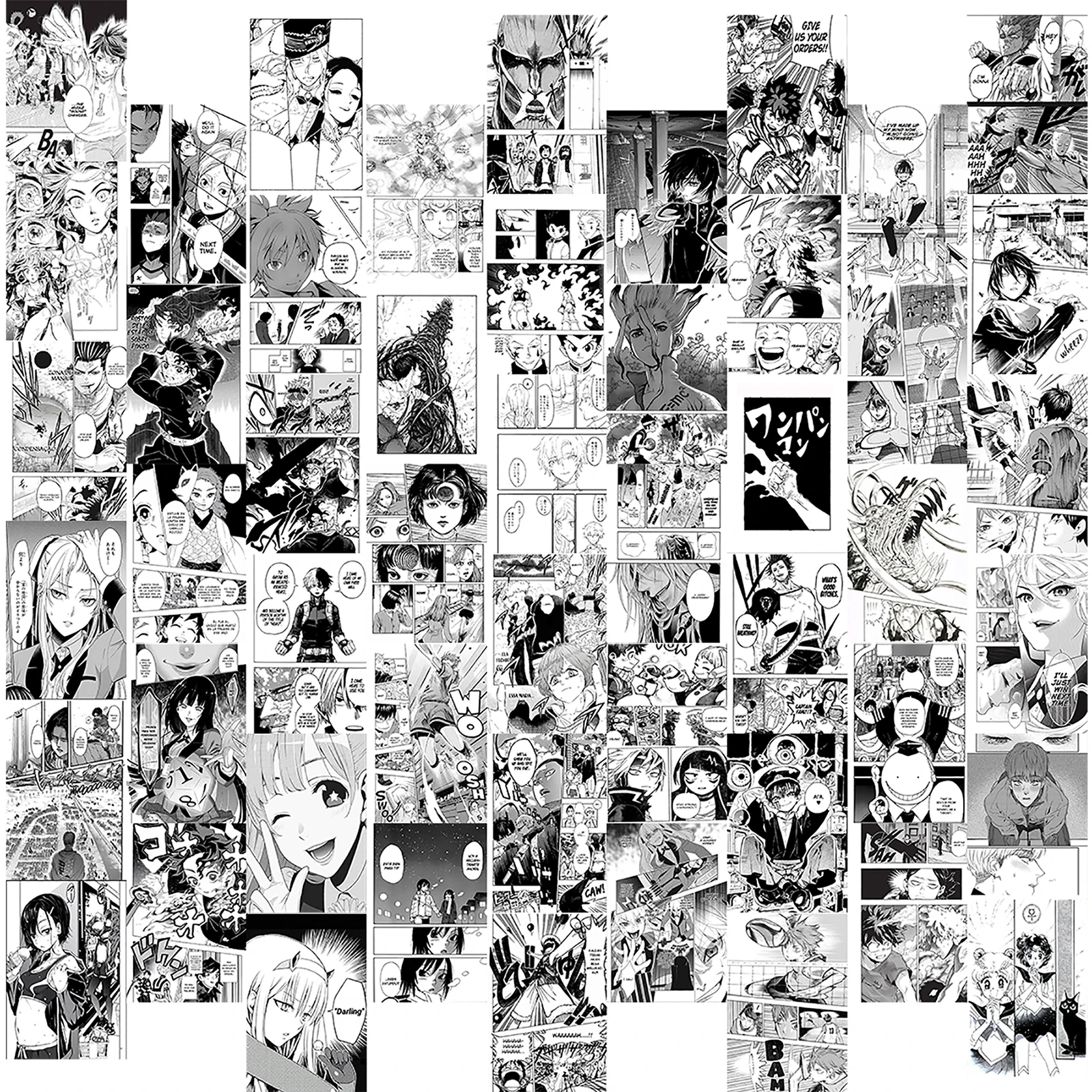 

50 Pieces of Famous Japanese Anime Wall Collage Kit Aesthetic Picture Postcard Poster Room Decoration Modern Anime Wall Art