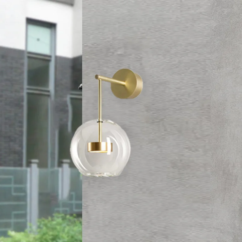 

Nordic Creative Designer Studio Wall Light Art Simply Glass Dining Room Hotel Bedroom Light Fixtures Free Shipping