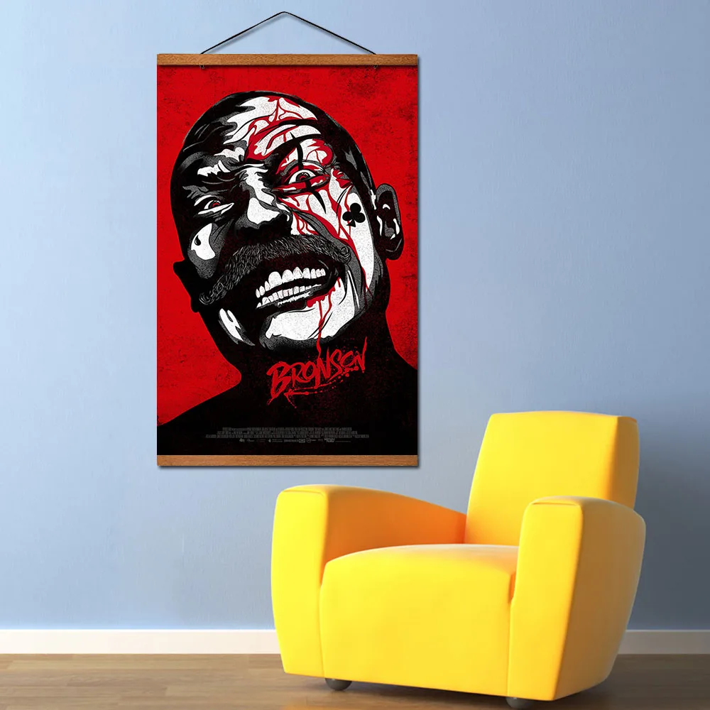 Бронсон висячий постер прокрутка Картина на холсте с тиковым деревом настенные