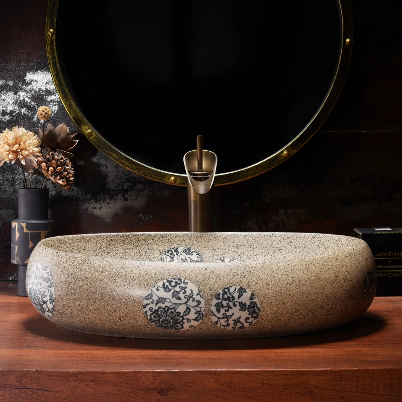 Искусственная керамическая раковина в форме цветка для ванной комнаты |