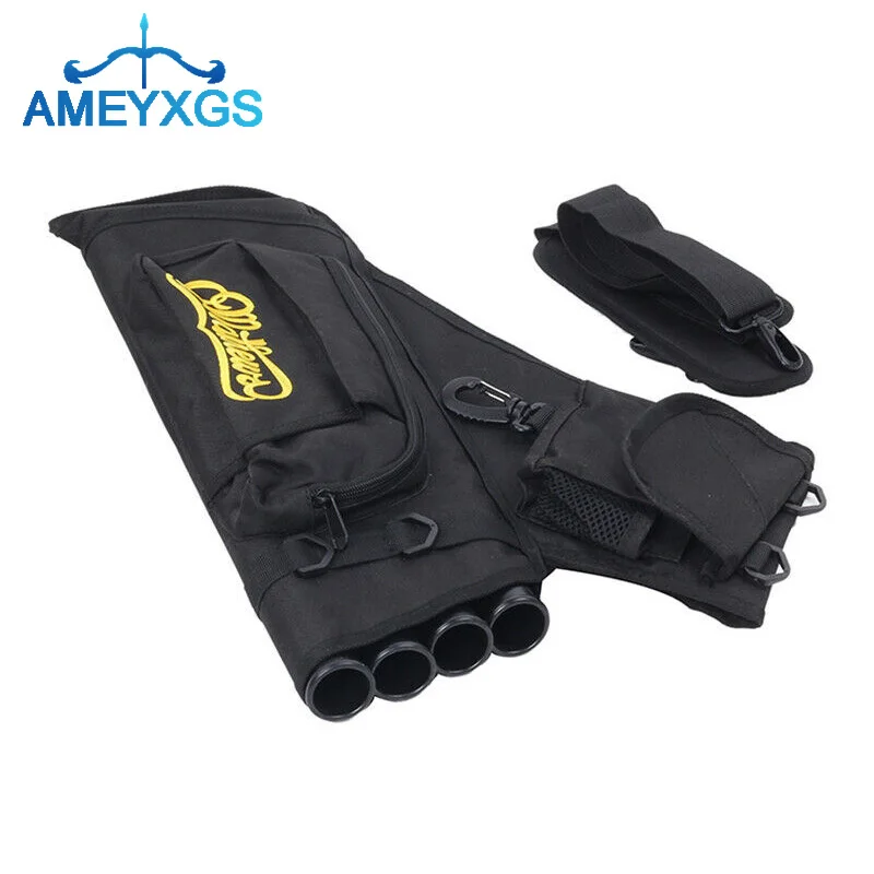 

1pc Archery Arrow Quiver 4 Separate Tubes Adjustable Strap 2 Colors for Outdoor Sport Hunting Entertainment Shooting Accessories