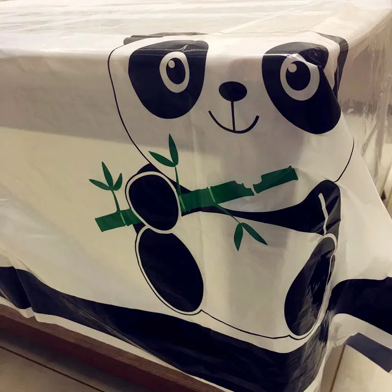 63 шт./компл. милые Мультяшные панды одноразовые наборы посуды тема детский душ