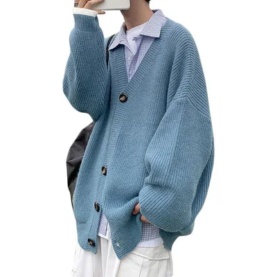 

winter Sweater and men's autumn trend loose v-neck knitted cardigan Hong Kong style ins students a variety of leisure jackets
