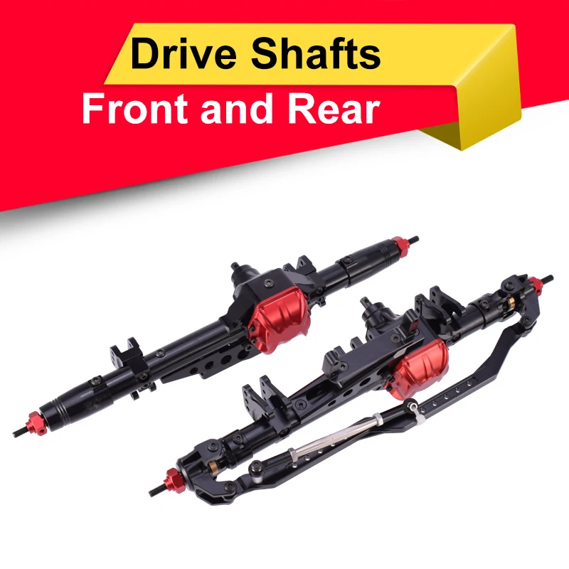 

Rear Drive and Metal Front Rear Axle Shaft Front Shafts for Axial Wraith 90018/90020/90056 1/10 Crawler Car Black/Titanium