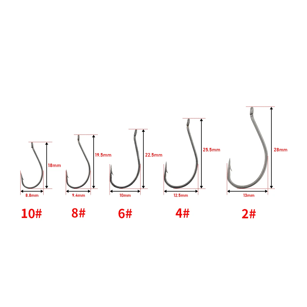 50pcs Coated High Carbon Steel Barbed hooks Carp Fishing Hooks Pack Tackle Accessories 8015