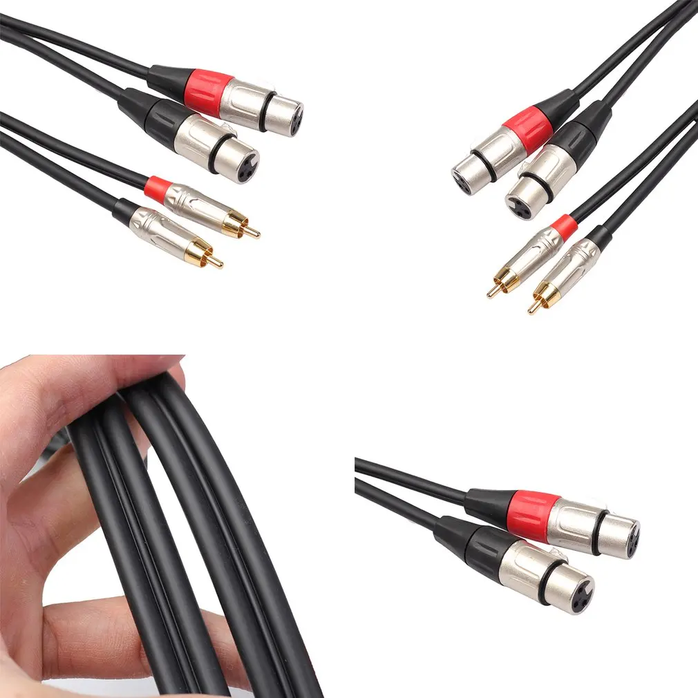 24 AWG медный Двойной RCA Revolution Cannon Female Audio прочный миксер усилитель аудиокабеля