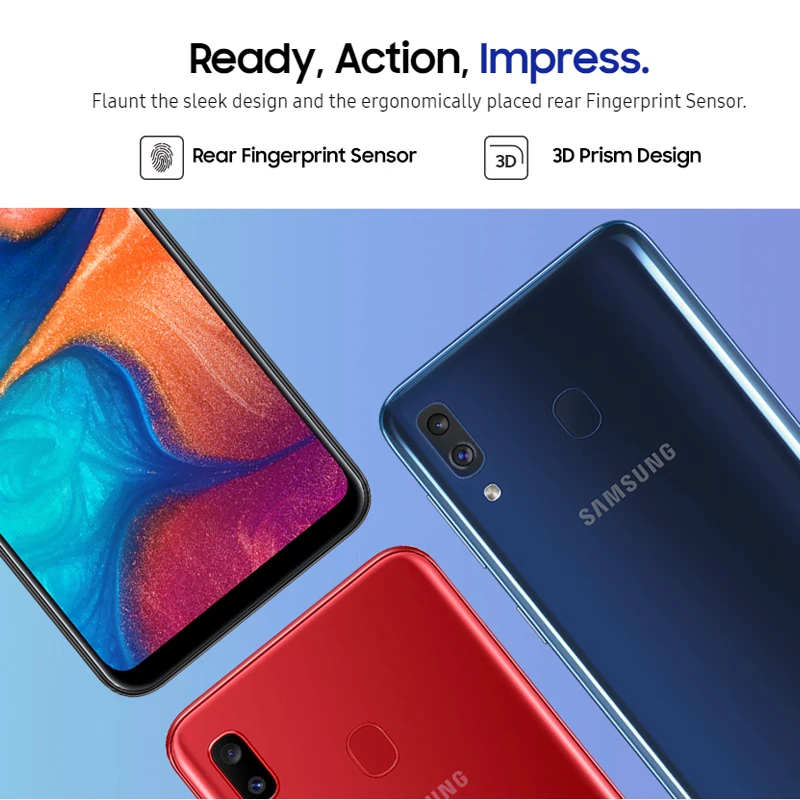 Смартфон Samsung Galaxy A20 A205GN/DS 6 4 дюйма 3 Гб ОЗУ 32 ПЗУ Exynos 7884 восемь ядер Android 9 две