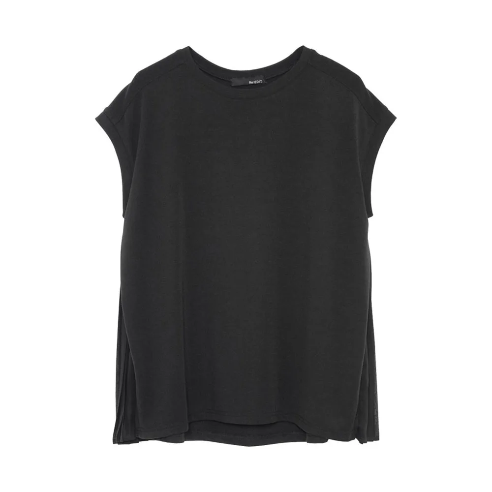 2020 корейская мода новый женский шифоновый плиссированный топ повседневный