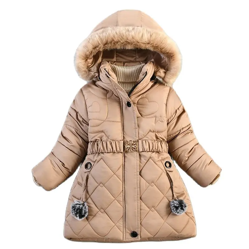 Купи Winter Girls Coat Kids Down Cotton Jacket Thick Plus Fleece 2021 New Fashion for Children Hooded Warm Outerwear Clothes 4-10Y за 1,327 рублей в магазине AliExpress