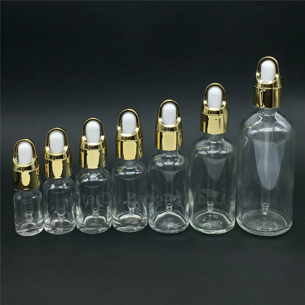 

400pcs 100ml gold Glass Bottle , 300pcs 100ml Transparent bottle and 250pcs 30ml Transparent bottle With Dropper