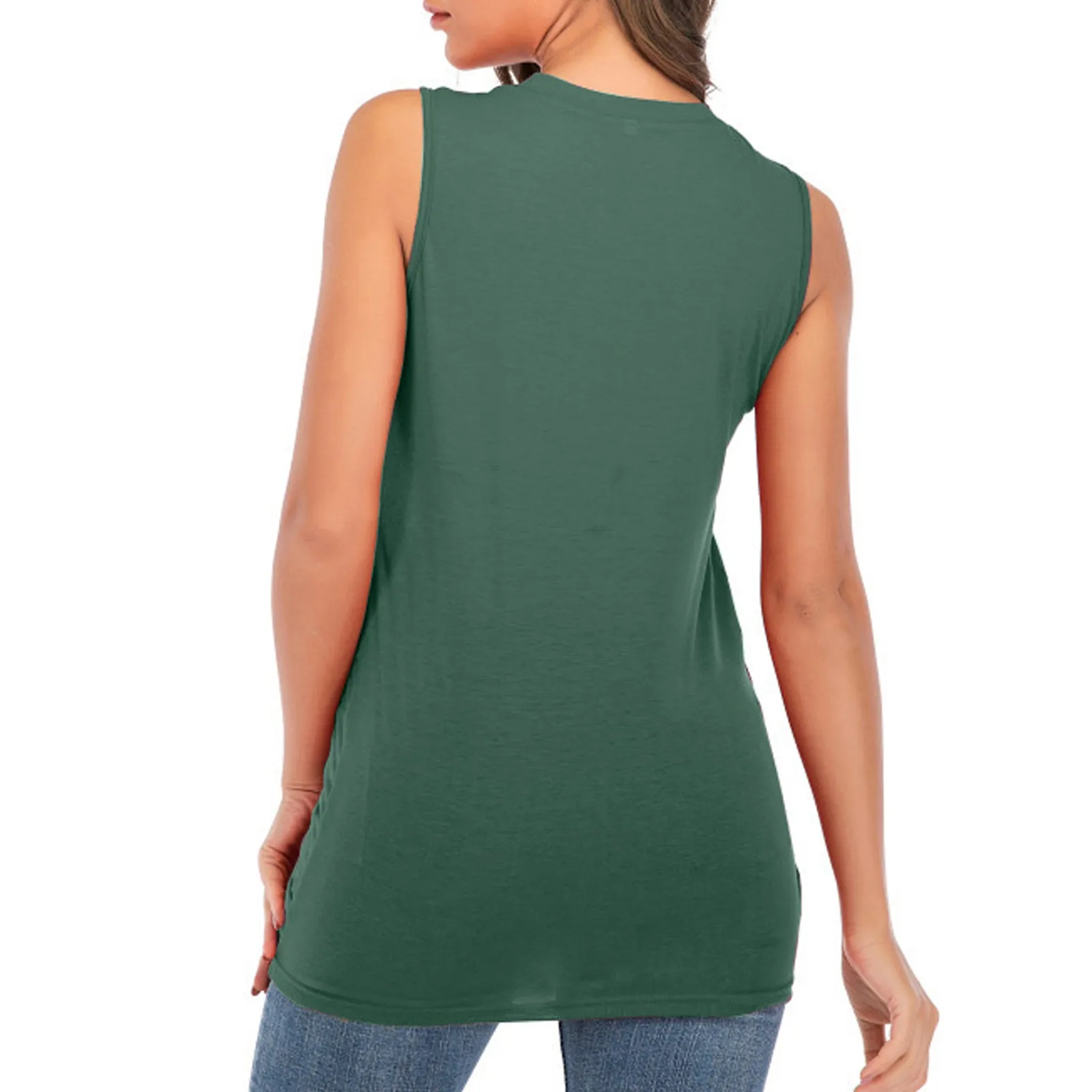 

Fashion Solid Blouse Shirt Loose O-Neck Tank Tops Tee Summer Casual Ladies Tops Female Women Sleeveless Blusas Pullover