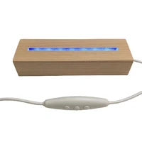 10pcs rgb led base wood in bulk wooden light base stand usb powered for 3d optical acrylic glass night lamp lighting accessories