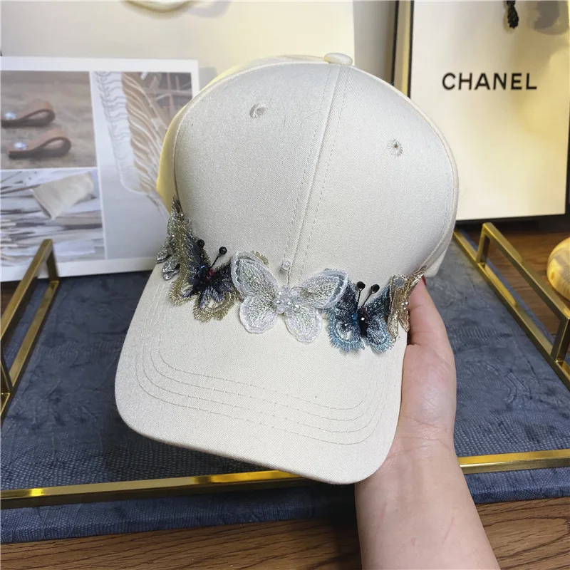 

Summer Children's Korean Fashion Butterfly Lace Baseball Cap Casual Versatile Sequin Sunscreen Cap
