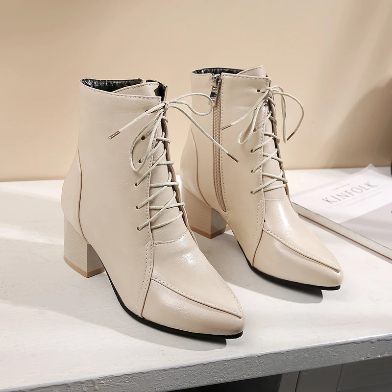 Зимние ботильоны женские ботинки из искусственной кожи модные мартинсы с острым