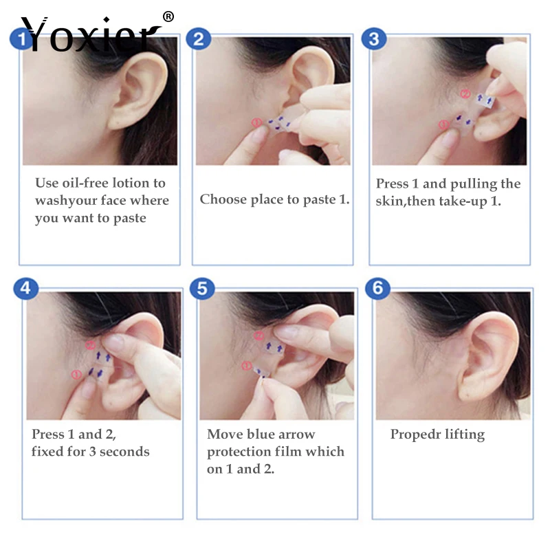 

V-Shape Face Facial Invisible Breathable Face Sticker V-Shape Face Lift Tape For Face 40Pcs/Set Invisible Thin Face Stickers