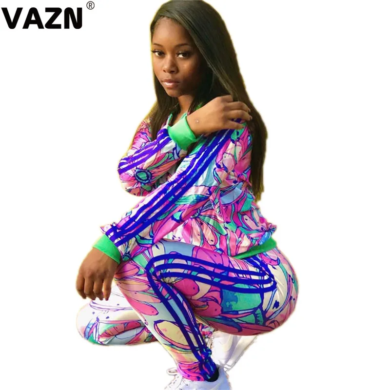 VAZN GOD18125 новый продукт 2019 летние сексуальные леди комплект из 2 предметов синий