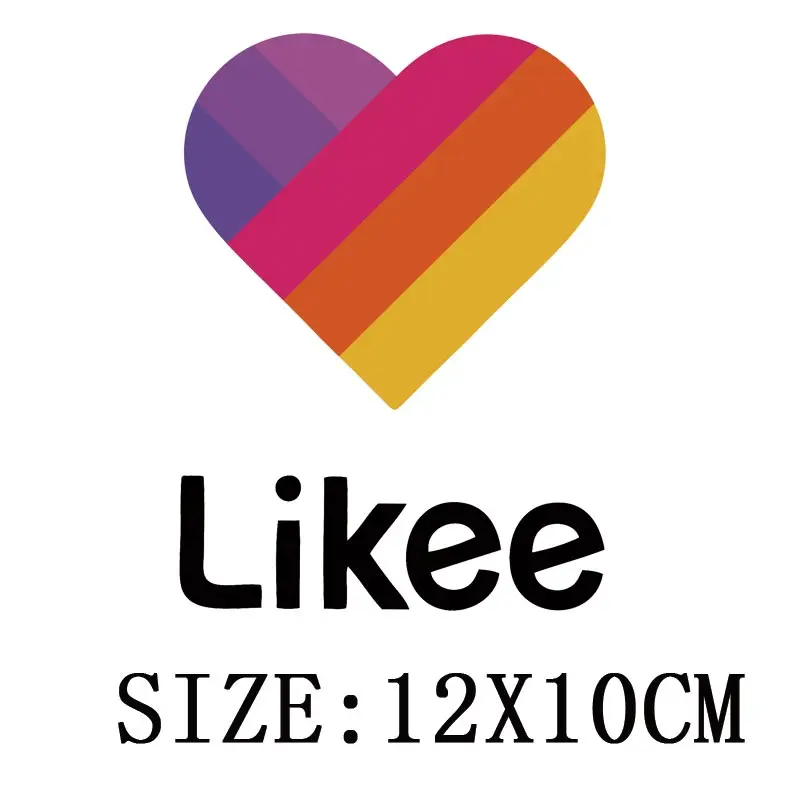 Likee app нашивки наклейки на одежду термочувствительные DIY женские футболки толстовки гладить на переводах для одежды Радуга Сердце Патч