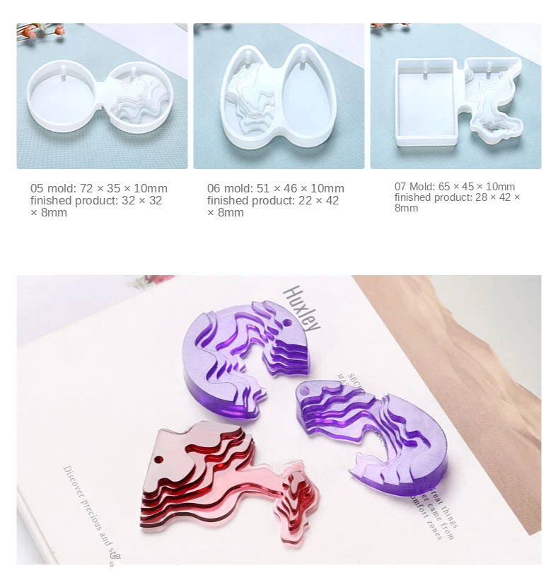 

Handmade diy crystal glue Epoxy Resin Silicone Molds creative ladder Tian Island pendant Silicone mold for DIY handmade jewelry