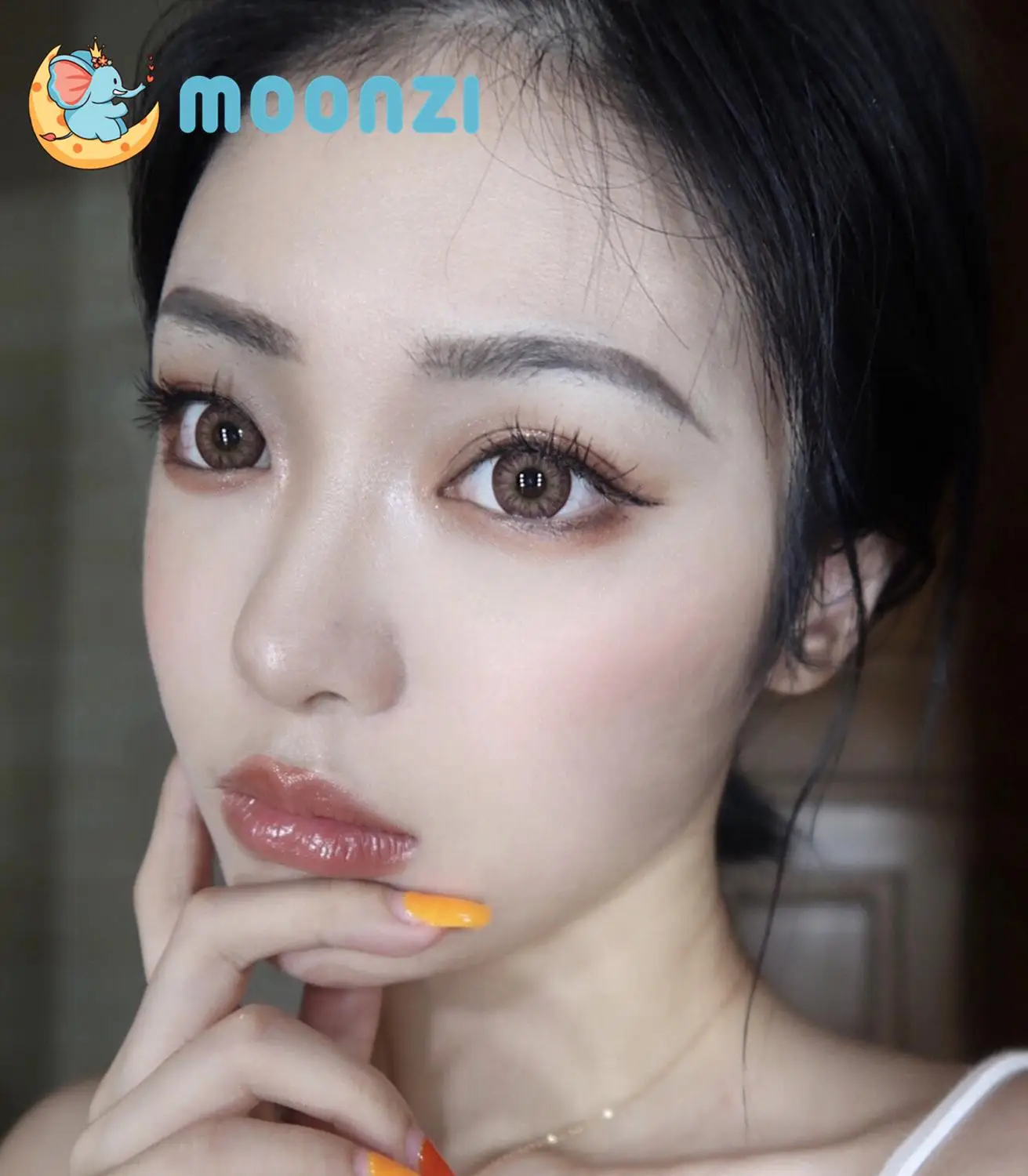 MOONZI черный козьей шерсти темно коричневого цвета натуральные контактные линзы