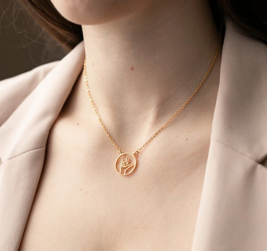 Несколько жестов ожерелье кулон забавные ювелирные изделия из нержавеющей стали