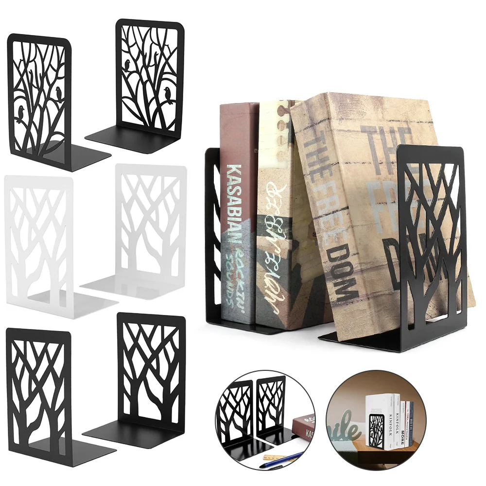 

Book Ends Universal Metal Bookends for Shelves Heavy Duty Metal Non-Skid Bookend Supports Book Shelf Holder