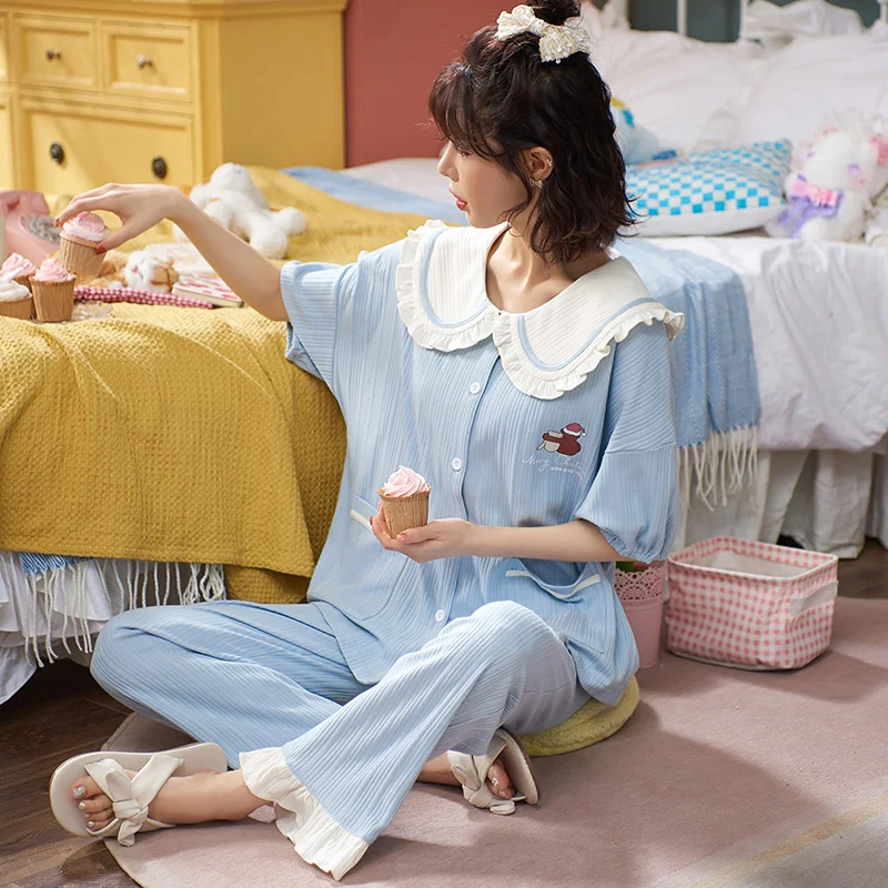 

Стильная футболка с изображением персонажей видеоигр пижамы для девочек в Корейском стиле, летняя футболка с короткими рукавами для сна и о...