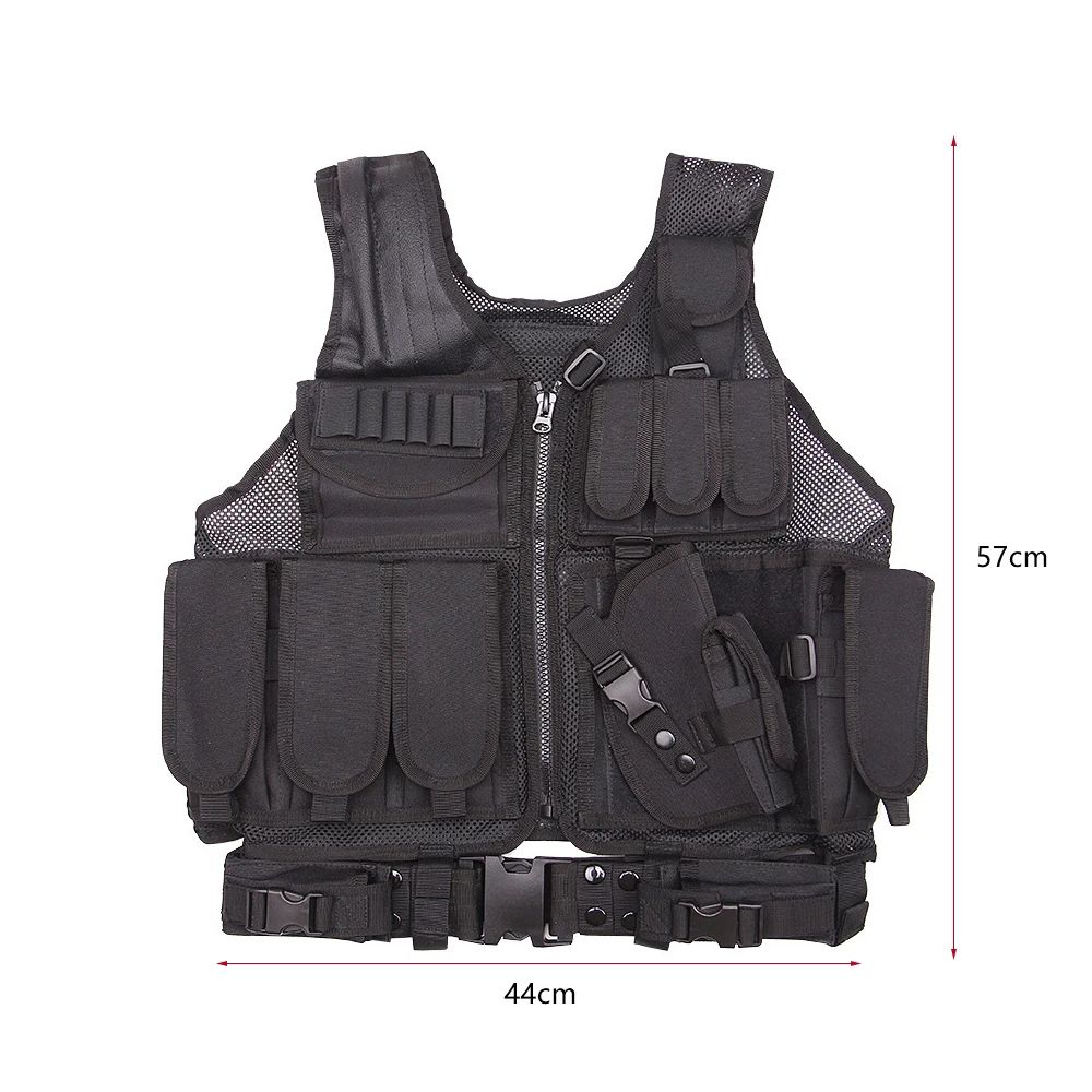 

Mesh Breathable Vest Police Combat Assault Gear Vest Trainning Shooting Hunting Sleeveless Shirt Outdoor Men Multi Pocket