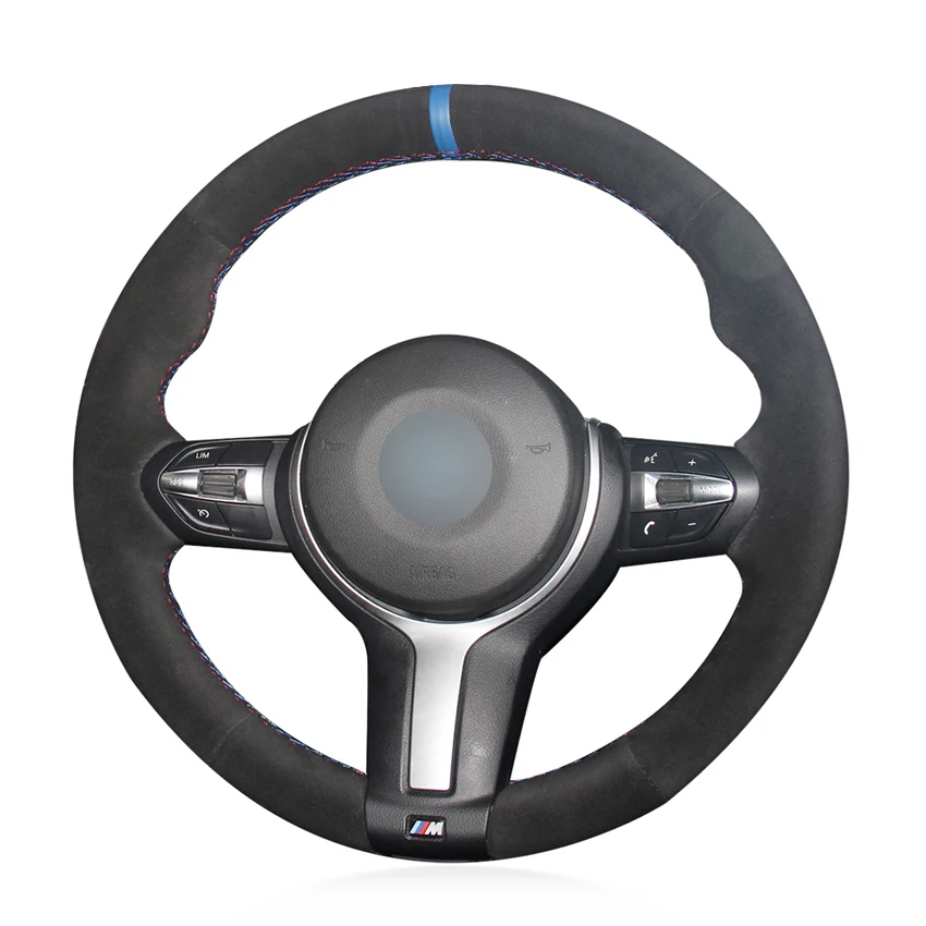 

Black Faux Suede DIY Hand Car Steering Wheel Cover for BMW (M Sport) 3 Series 320d 328i 330i F30 F31 (Touring) F34 2012-2019