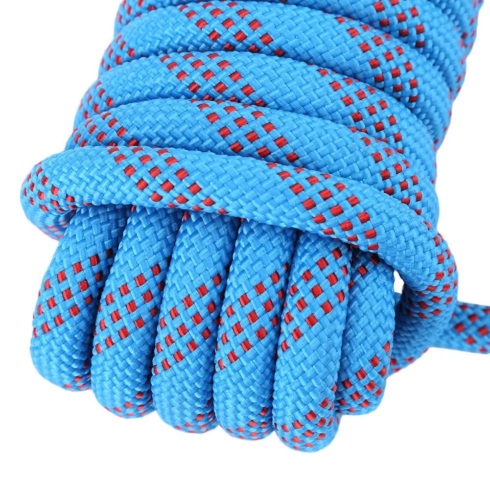 Outdoor Climbing Rope 12mm Heavy Duty Paracord Panchute Lanyard with Carabiner Camping Survival Equipment Accessories | Спорт и