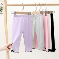 childrens summer thin pants girls korean modal leggings bowknot kids capris 2 to 12 years 01012