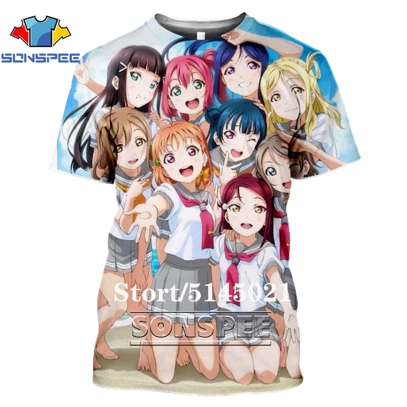 Футболка с 3D принтом аниме Love live Харадзюку одежда мультфильм футболка для мужчин