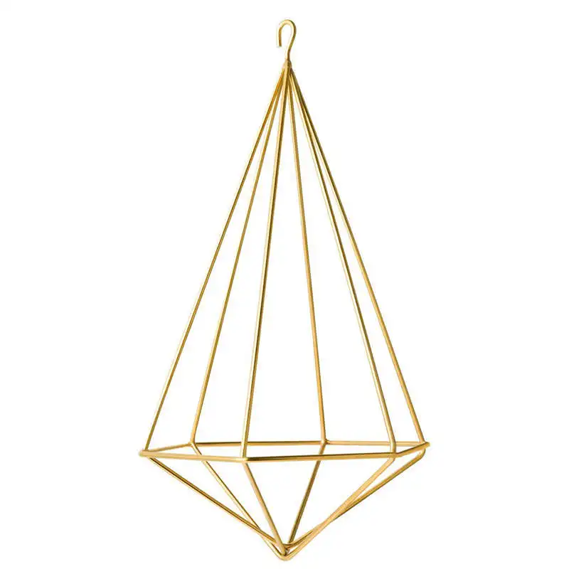 Hanging Air Plant Holder Modern Geometric Planter With Chain Tillandsia Container Himmeli Wall Decor Gold | Дом и сад