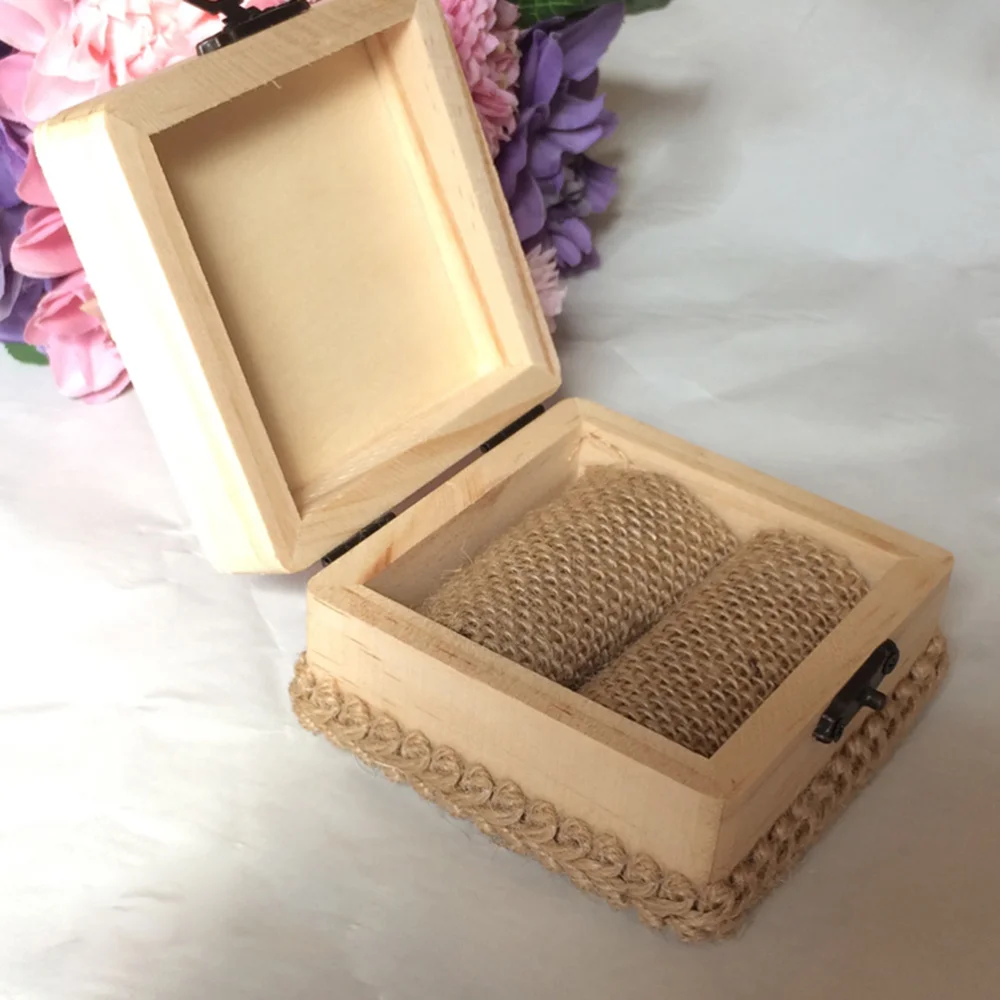 Фото Деревянный Mr & Mrs Ring Box деревенский обручальный держатель для свадебных Деревянный Mr & Mrs Ring Box деревенский обручальный держатель для свадебных