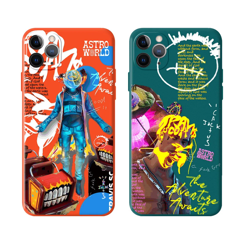 

Cool Singer Travis Scott Phone Case For Iphone 11 Pro Max 12 Mini XR XS 8 X 7 6 Plus SE Soft Silicon Electric Tone Cover Fundas