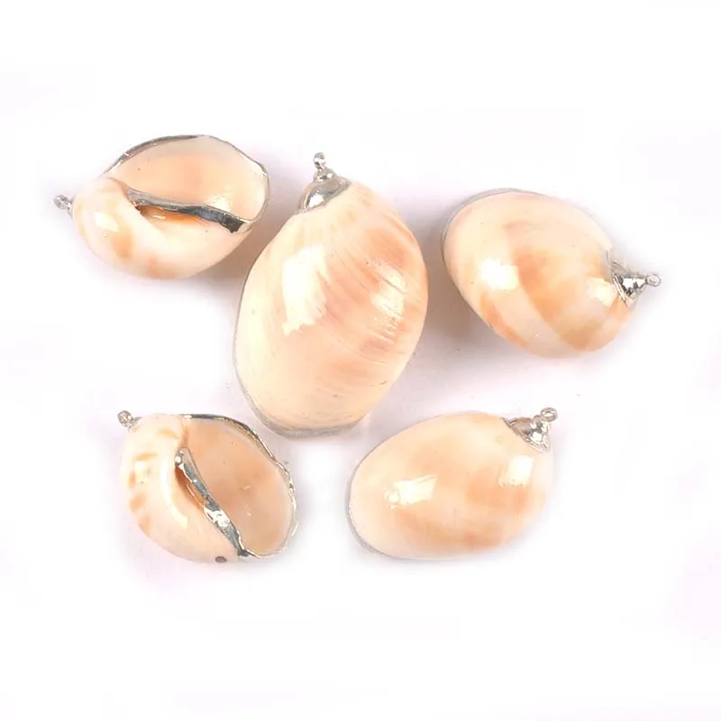 Смешанные натуральные раковины покрытые серебром для пляжного декора DIY кулон