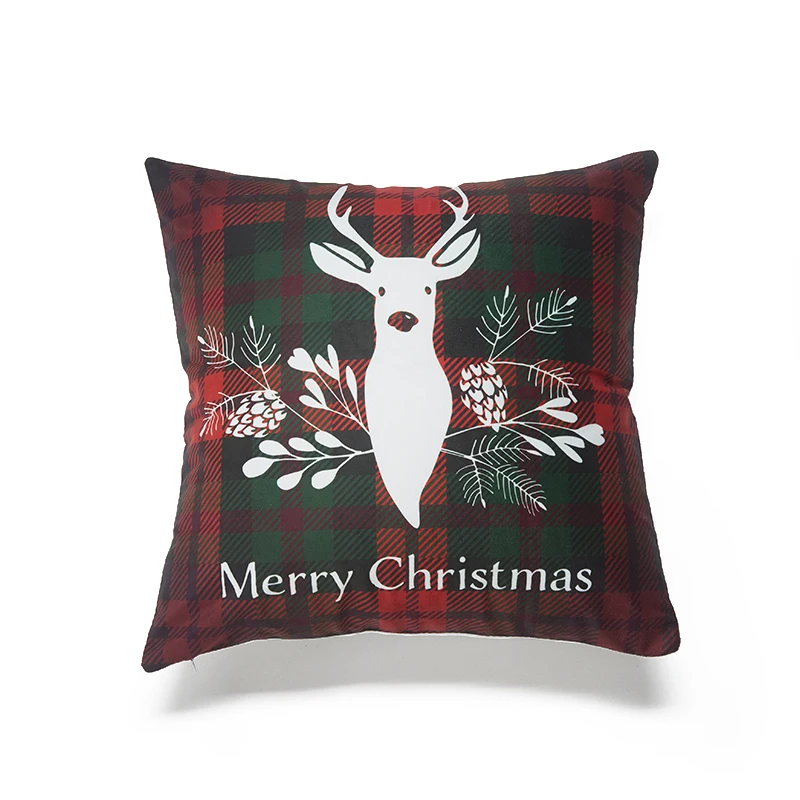 Красно зеленый Рождественский чехол для диванной подушки без внутренней части