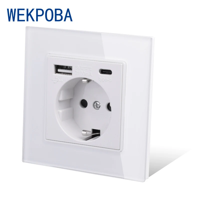 WEKPOBA европейская русская испанская стандартная настенная розетка с заземлением
