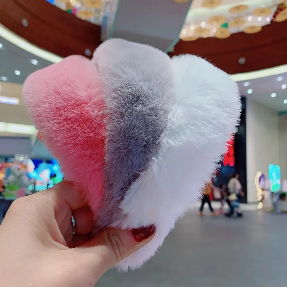 

women elegant rabbit fur hairbands hair hoop