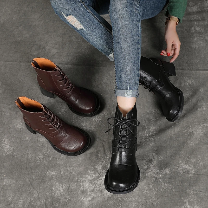 

2021 Women's Shoes Luxury Chelsea Boot Women Leather Boot Chunky Winter Shoe Platform Ankle Boots Thick Heel Brand Designer