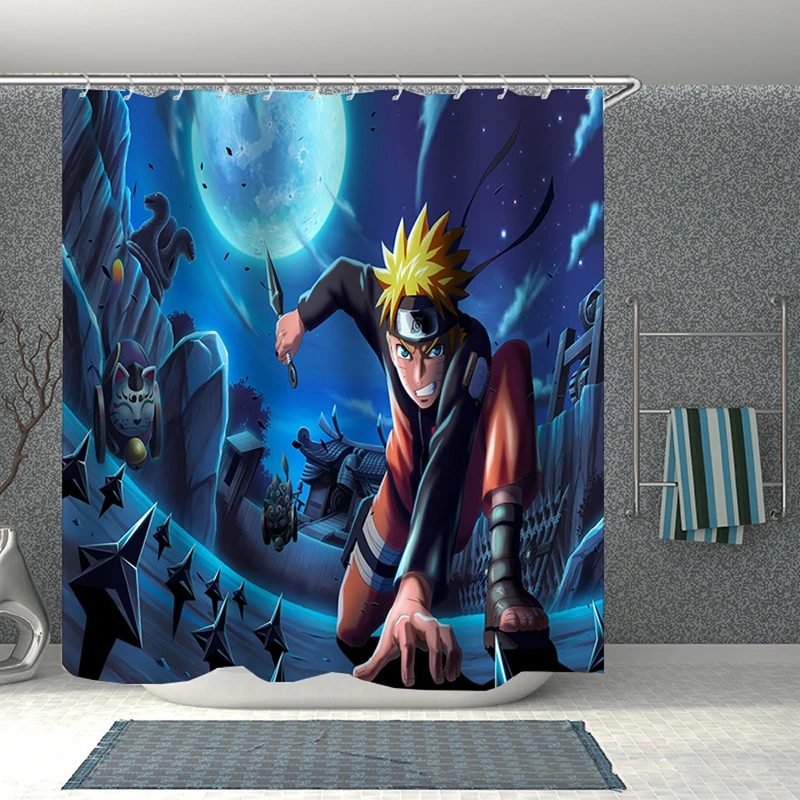 Популярные ботинки в стиле аниме Naruto 3D печати Душ Шторы полиэстер Ткань