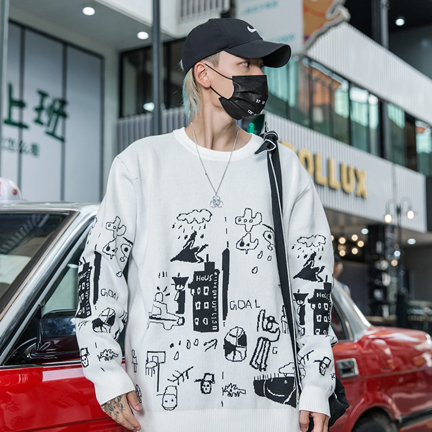 Мужской трикотажный свитер Aelfric Eden Повседневный пуловер оверсайз в стиле