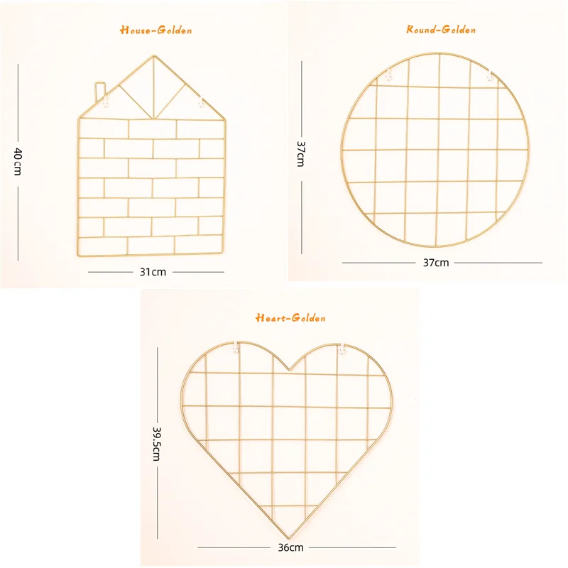 INS DIY Grid Decoration Photo Wall Iron Mesh Hanging Collage Frame Postcard Pictures Display Storage Rack Decor | Дом и сад