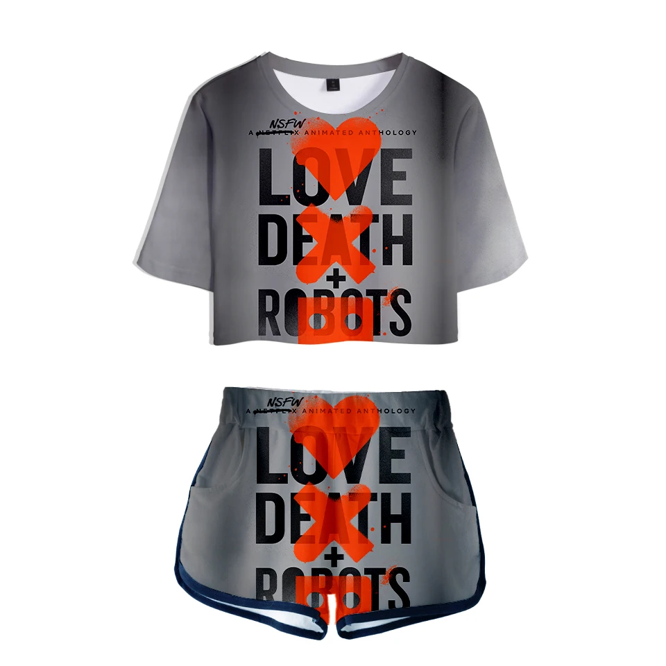 TJ Love Death & Robots женские напечатанные комплекты новый альбом большой размер пупок